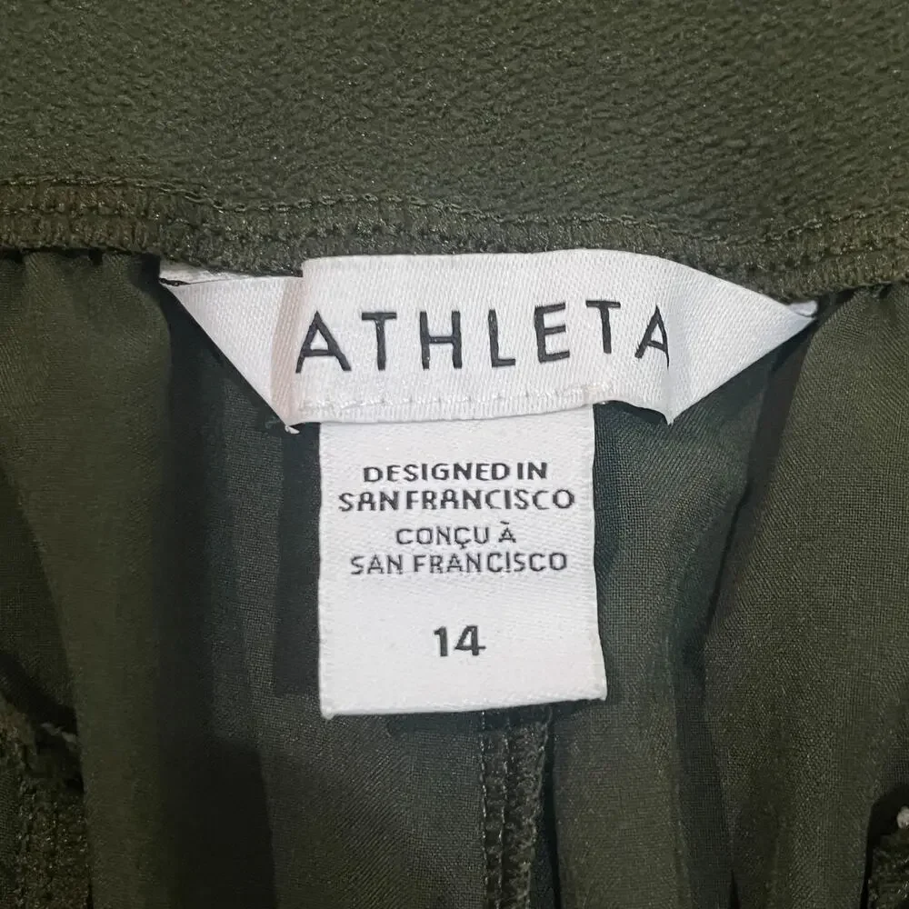 Athleta Olive Green Jogger with zip pant leg Size 14